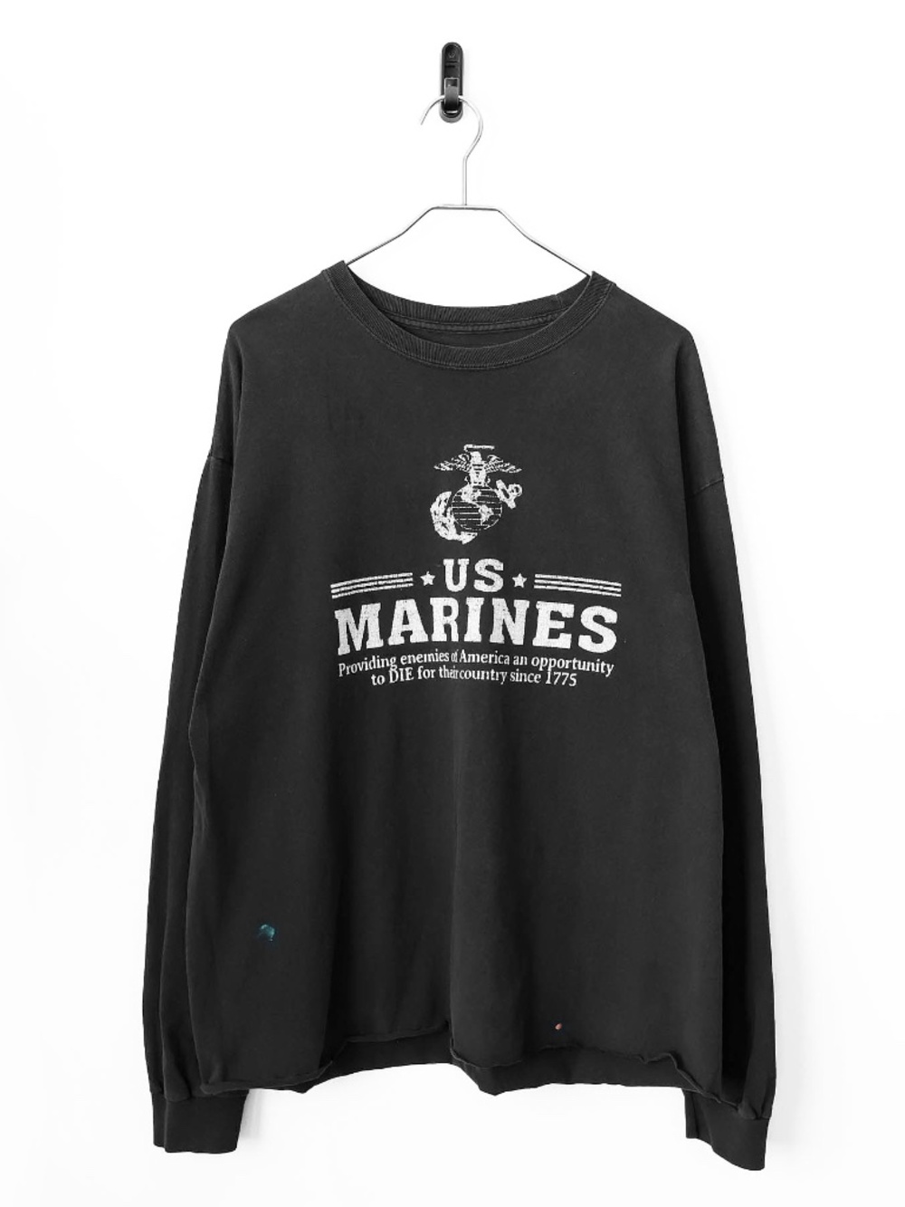 Rare Vintage Y2K Marines Raw Hem Sun Faded Distressed Shirt